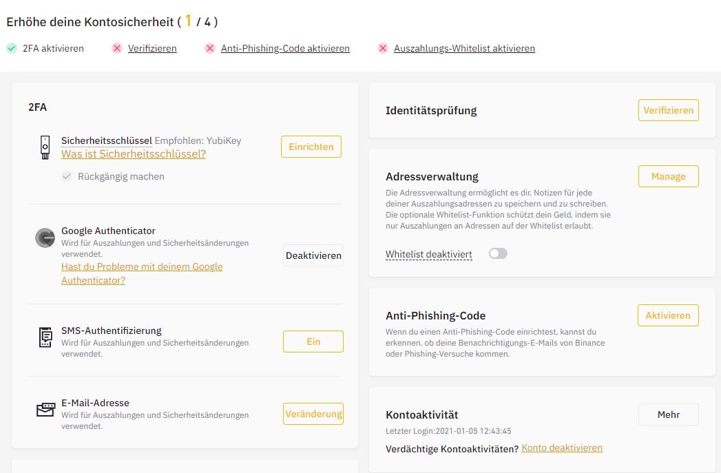 Binance Sicherheit