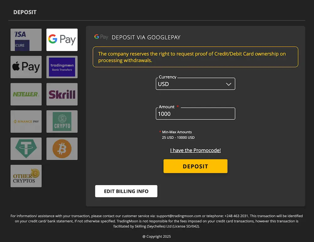 TradingMoon einzahlungen