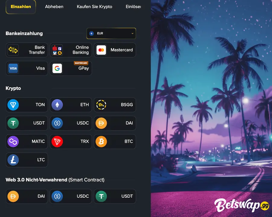 betswap krypto zahlungsmethoden