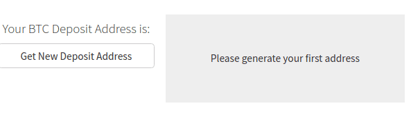 Erstelle eine neue Deribit Adresse