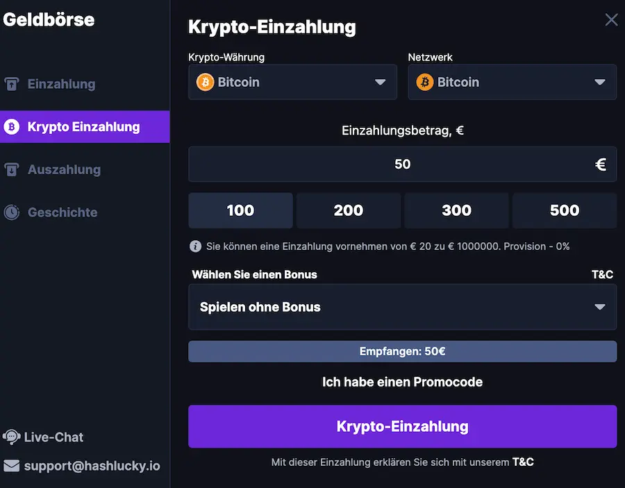 hashlucky bitcoin zahlung