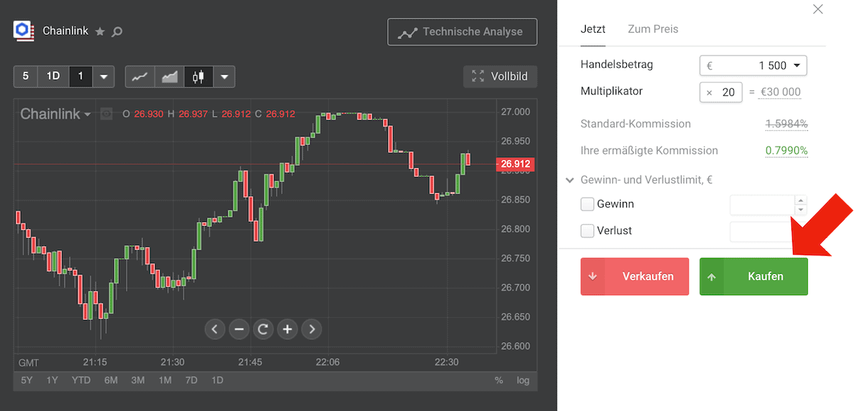 Chainlink bei Libertex kaufen