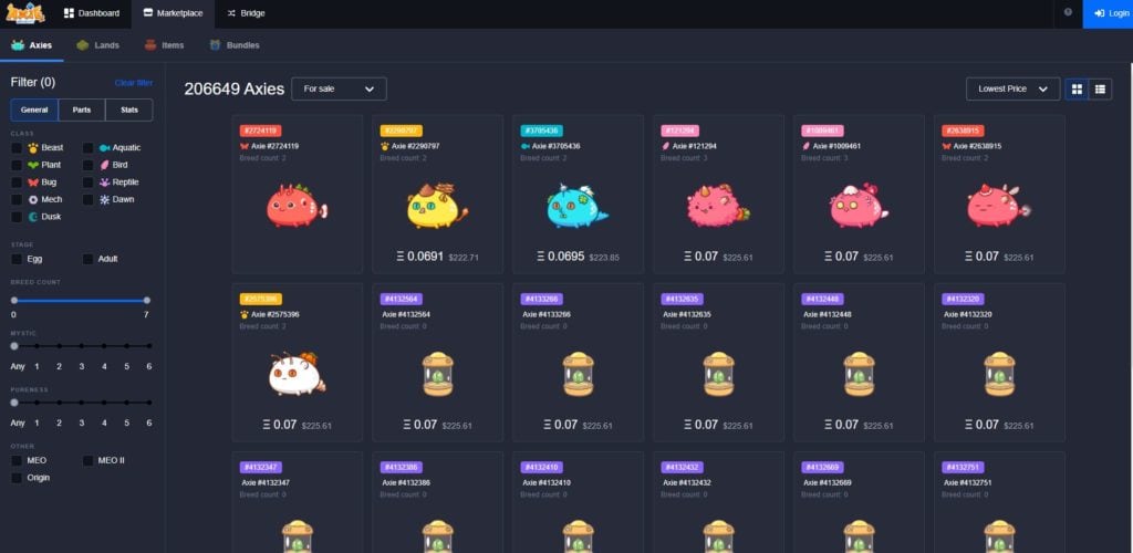 Axie Infinity Marketplace