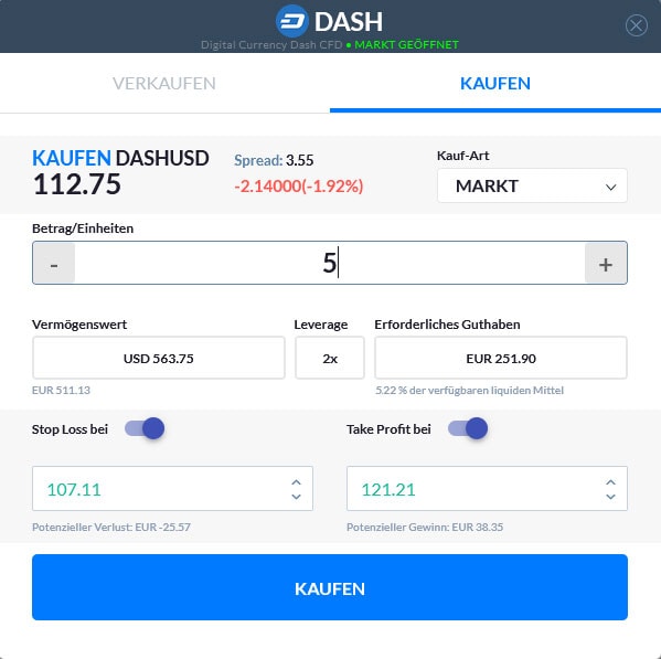 DASH Einheiten kaufen
