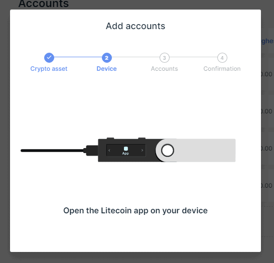 Geräte anlegen für Ledger nanos