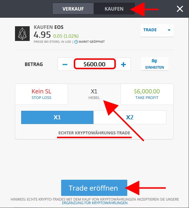 Echte EOS Coins kaufen