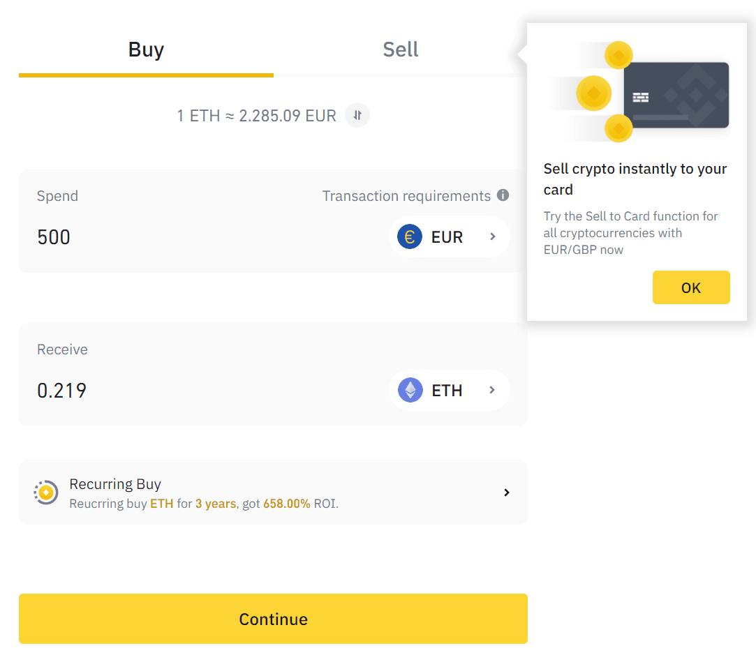 Ethereum bei Binance kaufen
