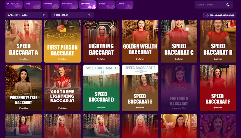 Trustdice hat baccara glücksspiel im live casino