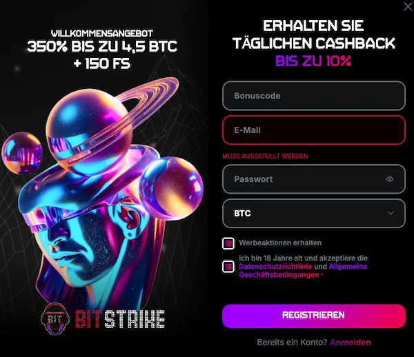 Bitstrike anmeldung
