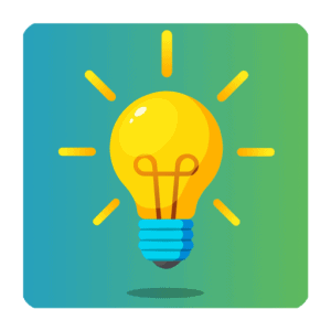 Glühlampen Icon in Gelb mit grünen Hintergrund