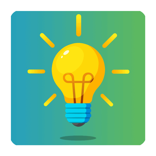 Glühlampen Icon in Gelb mit grünen Hintergrund