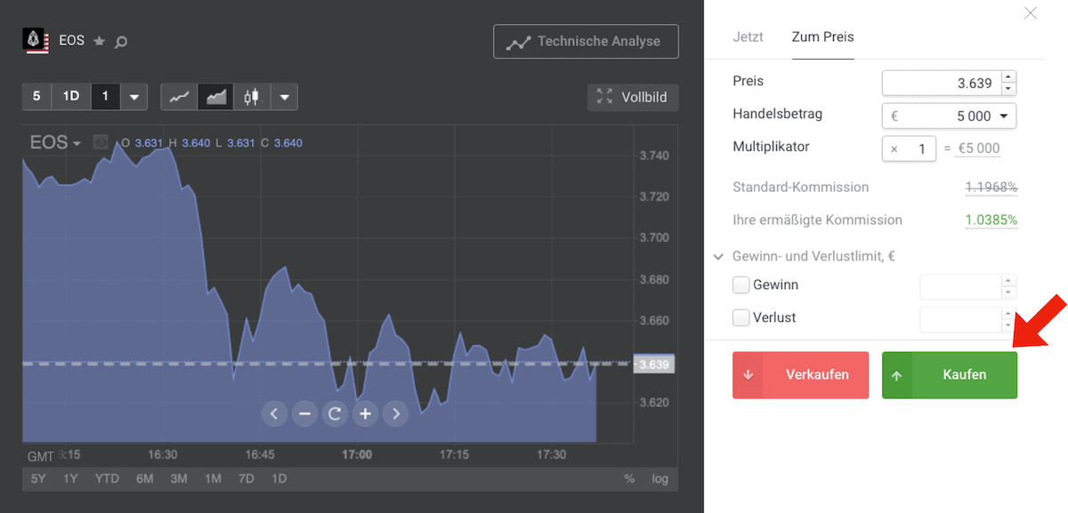 EOS bei Libertex kaufen