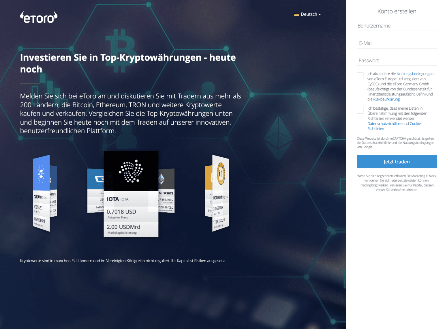 Etoro Cardano kaufen