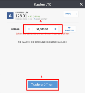 eToro Litecoin kauf bestätigen