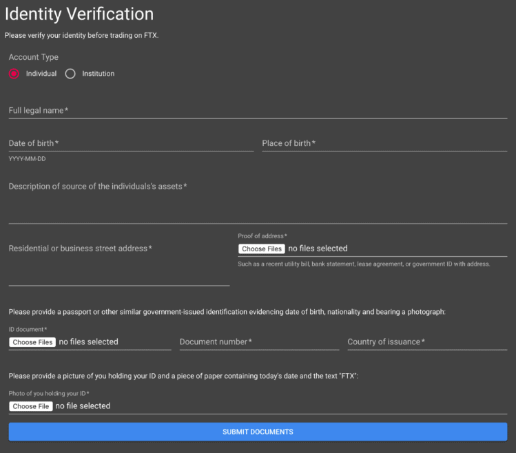 FTX weitere verifizierung