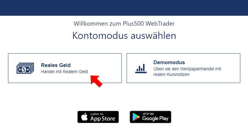 Plus500-Realgeldkonto