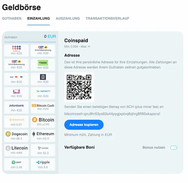 rooli casino bitcoin cash einzahlung