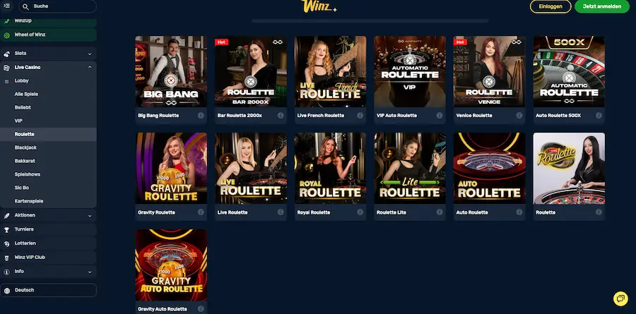 winz.io casino roulette spiel