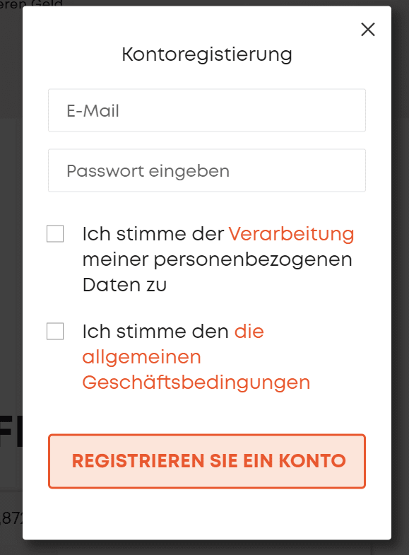 Libertex Anmeldeformular